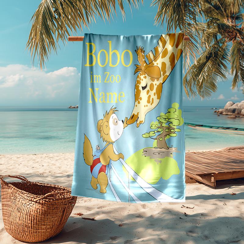 Custom Name Ultra-Soft Beach Towel with Bobo Theme,Ideal for Pool - Camping, Diving - Perfect Travel Essential, Vibrant Beach Towel.