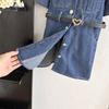 Vestito in Denim da Bambina Nuovo Estivo Sottile Denim Elegante Vintage Versatile
