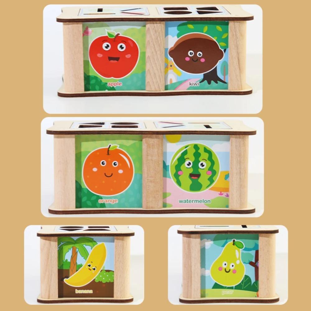 Montessori Color Shape Sorting Box Wooden Toys Color Shape Sorting Toy Preschool Early Learning Educational Toys Gifts for Kids