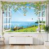 Imitation Window Landscape Painting Tapestry Wall Hanging Bohemian Natural Scenery Hippie Living Room Home Decor