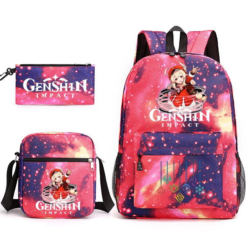 Three-piece Backpack Versatile High School Travel Bag
