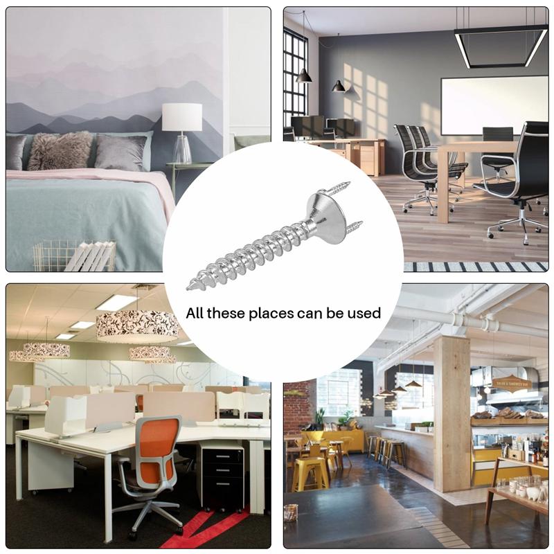 A72U 50PCS Seamless Nails Double-Headed Screw Solid Wood Baseboard Seamless Nails Foot Line Special Nails Security Screws