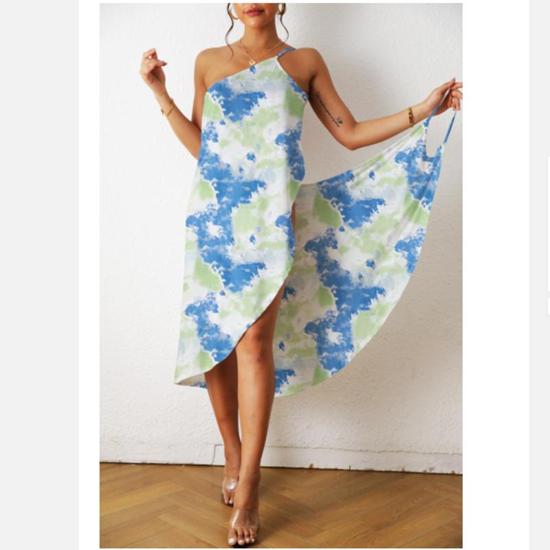 

2025 Новый принт Сексуальная пляжная юбка купальники на бретелях платье женщины 5XL