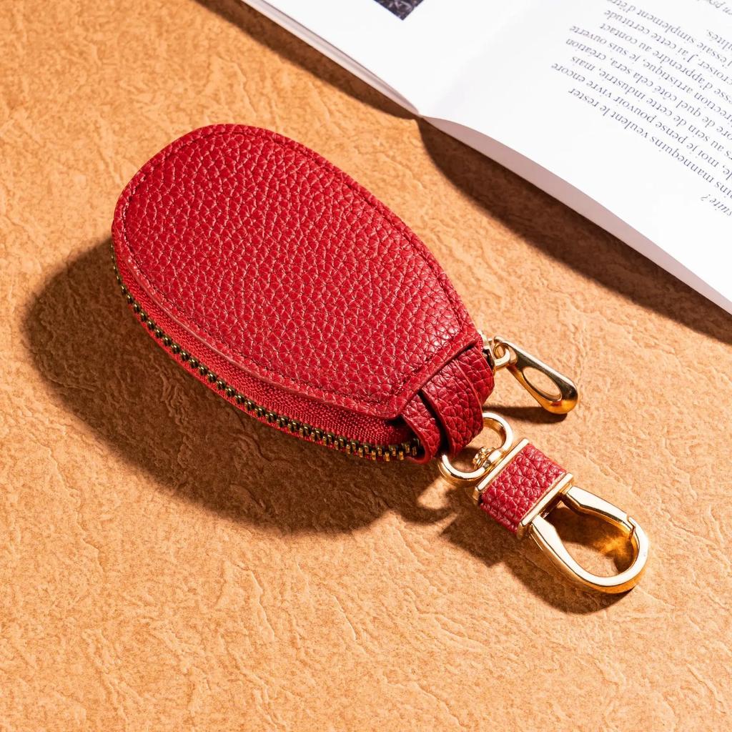 Portable Waterproof Car Key Bag Auto Universal Solid Color PU Leather Case Zipper Multi-function Coin Purse Key Protective Cover