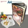 Foldable PVC Transparent Menu Cover Metal Corners Menus Price Display Book  Bar Cafe