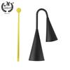 M MBAT High Quality Two Tone Metal Double Bell Cowbell Percussion Musical Instrument with Striker Early Education Kids Toys