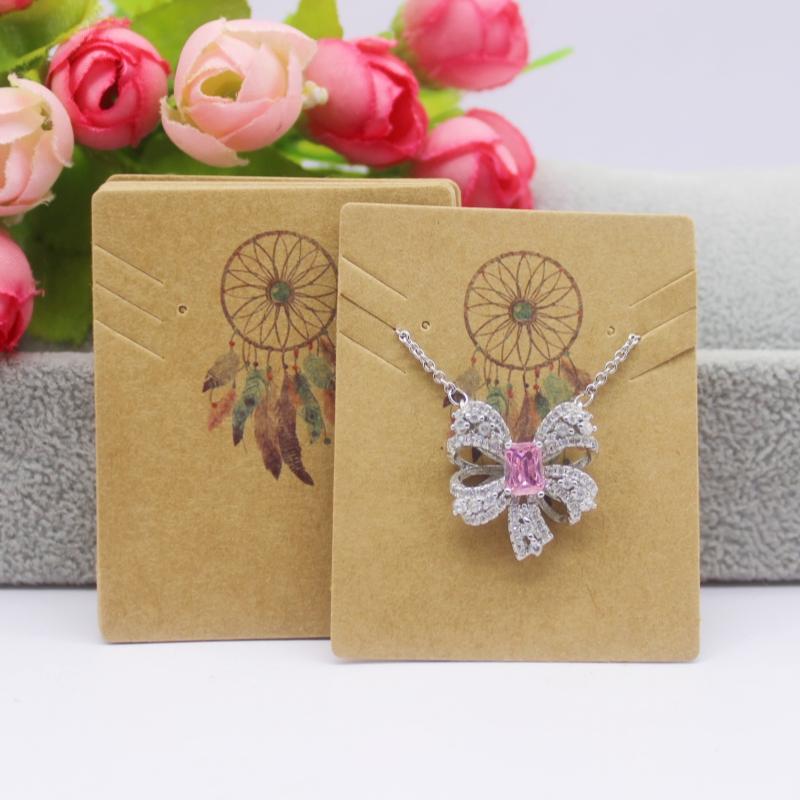 50/100 Pcs 5.1X6.3cm White/kraft Paper Multiple Earring Necklace Display Card