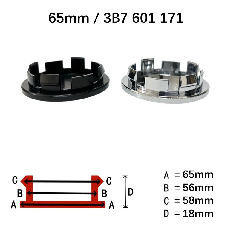 4 Pcs / Set No Logo Blank Base 65mm Black or Silver Wheel Center Caps For 6.5cm Hub Cover Car Styling Auto Exterior Accessories