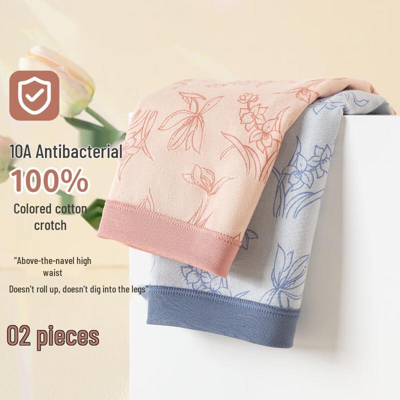 Dingguagua Women's High-Waist Anti-bacterial Cotton Briefs