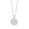 S925 Sterling Silver Sunflower CZ Pendant Necklace, Luxury Gold Round Disc Clavicle Chain