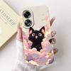 For Oppo A58 4G Case CPH2577 Silicone Cute Cat Fashion Butterfly Flower Love Painted Shockproof Cover For Oppo A58 4G Phone Case