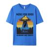 Here For The Dogs T-shirt Pure Cotton s Tops T Shirt Printed Tshirts Fitness Tight Tops & Tees Prevailing Round Neck