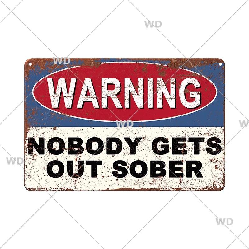 Retro Danger Warning Metal Sign - Vintage Caution Plaque - Metal Plate for Garage Park Home Wall Decor