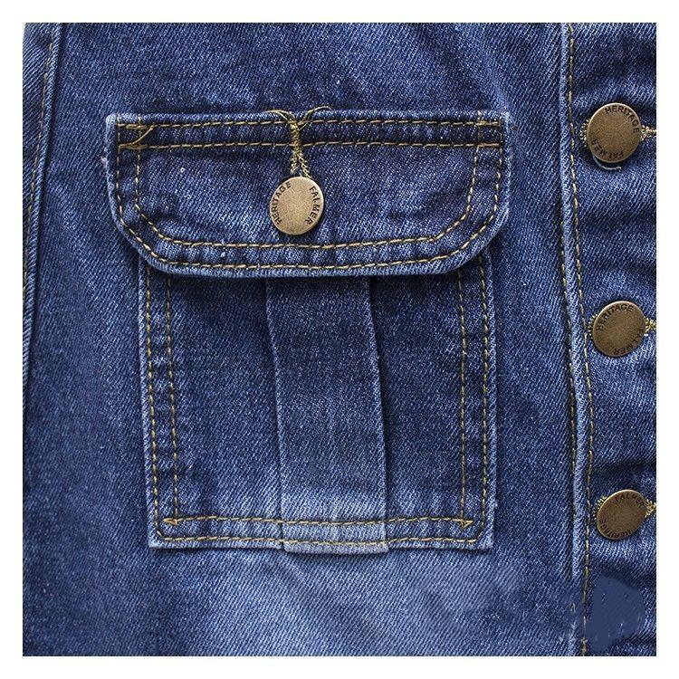 Women's Spring One Row Buckle Split Hip Wrap A-line Skirt Autumn High Waist Slimming Mid Length Half Body Cowboy Skirt