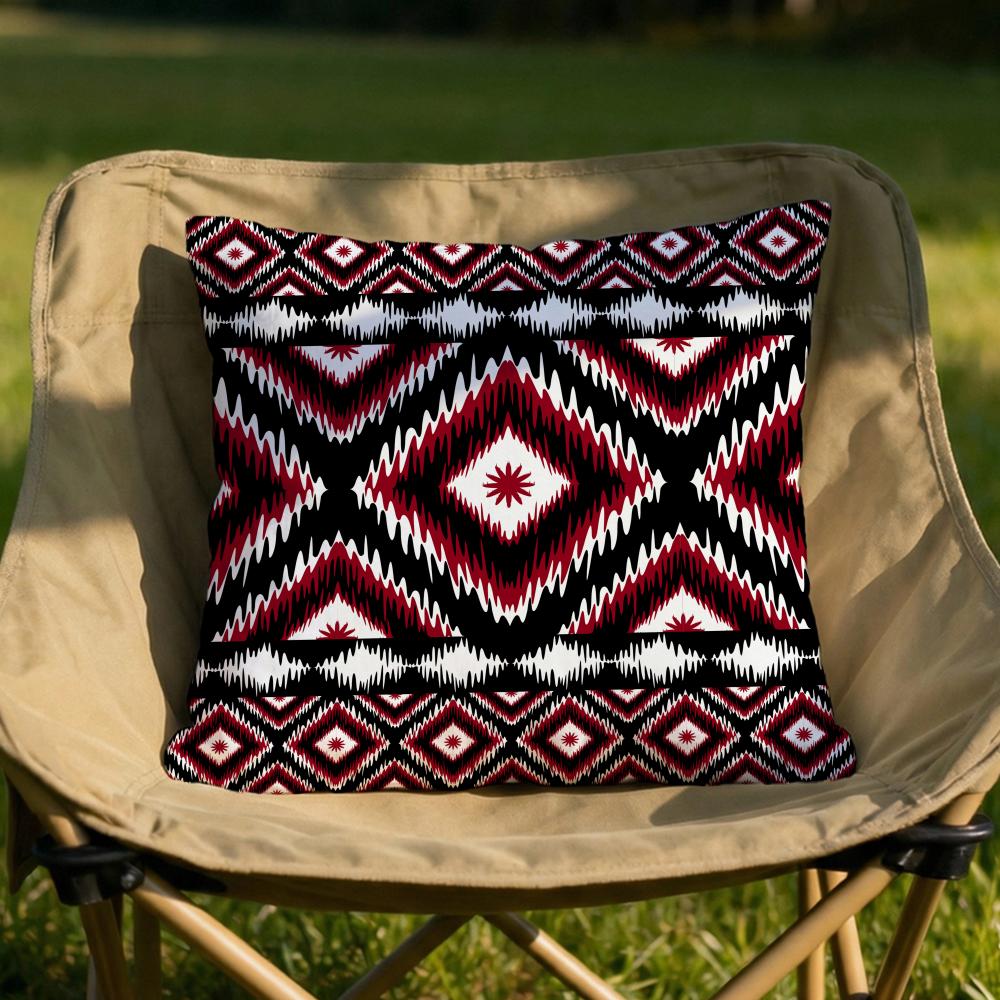 

Red Tribal Aztec Kilim Cushion Cover Soft Reversible Durable Pillow Cover MultiScene Use for Home Car Daily Comfort 30X30cm