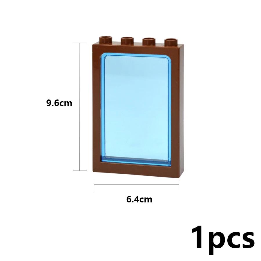 Big Size Building Blocks House Furniture Assemble Wall Fence Roof Door Window Construction Large Bricks Toys Compatible Duploes