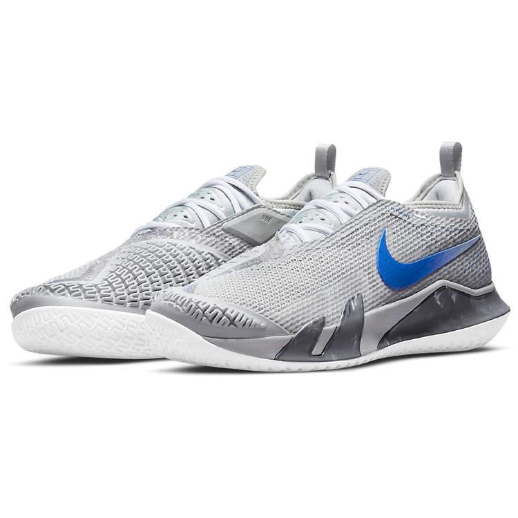 NikeCourt React Vapor NXT Light Smoke Grey Hyper Royal Men Sneakers Aluminum Grey-Fog CV0724-008
