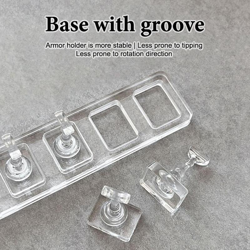 Nail Stand Non-Magnetic False Nail Tips Holder For Cat Eye Gel Press On Nails Display Rack Acrylic Nail Painting 1/5/10 Grids