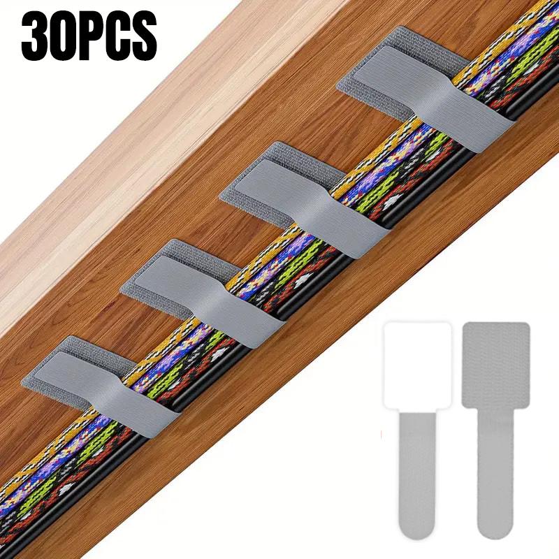 10-50pc Reusable Cable Ties Hook and Loop Cable Ties Self Adhesive Cable Organizer Table Wall Adhesive Cable Routing Holder