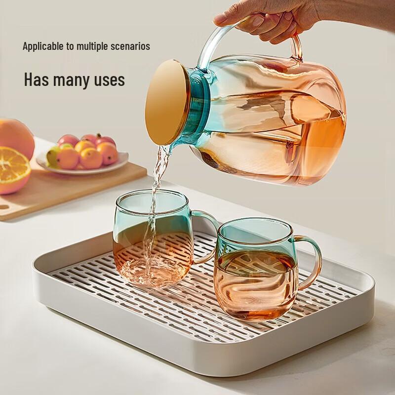 YIHUTEA Rectangular Light Luxury Draining Tea Tray