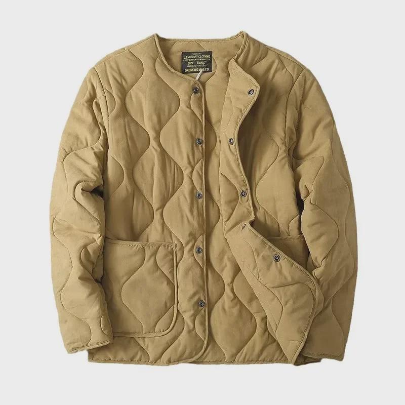 2024 Retro Quilted Thick Cotton Coat for Men - Trendy, Warm, All-Match Autumn/Winter Jacket