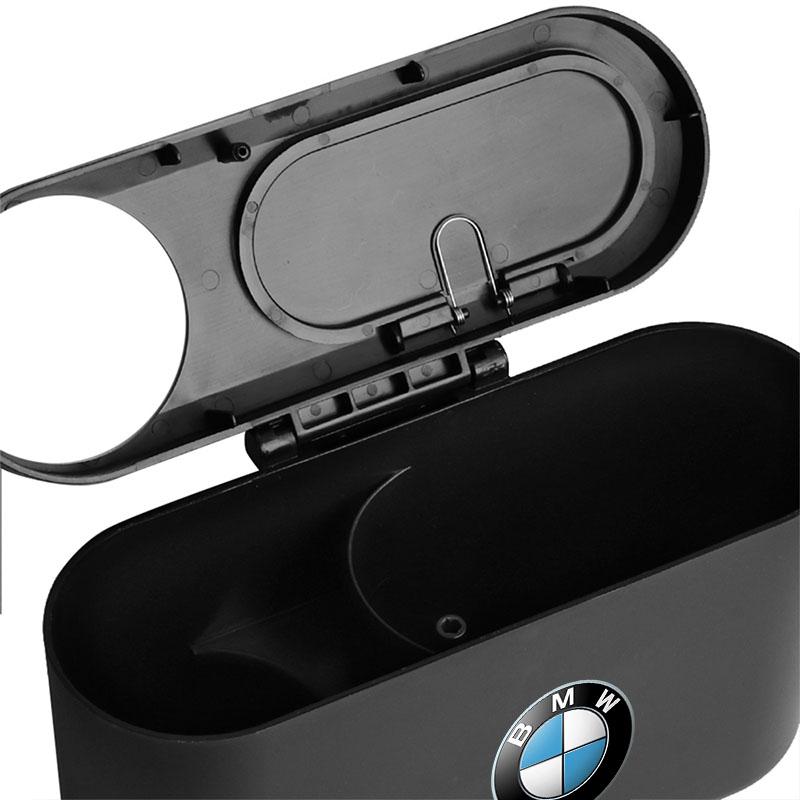 1Pcs Portable Hanging Mini Car Trash Can Wastebasket Trash Can with Lid for BMW 1 3 5 7 Series M3 M5 F01 F20 F10 F13 F16 F34 E84