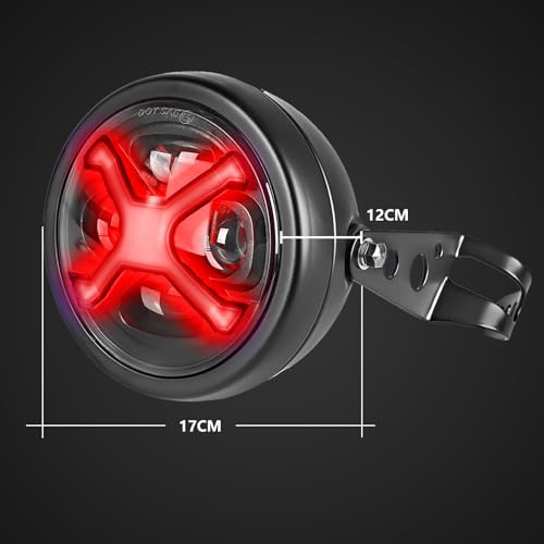 Vancroser 5.75 inch motorcycle headlight, red X-style DRL, white Hi/Lo switching LED headlight, motorcycle, high brightness with shell, vehicle i