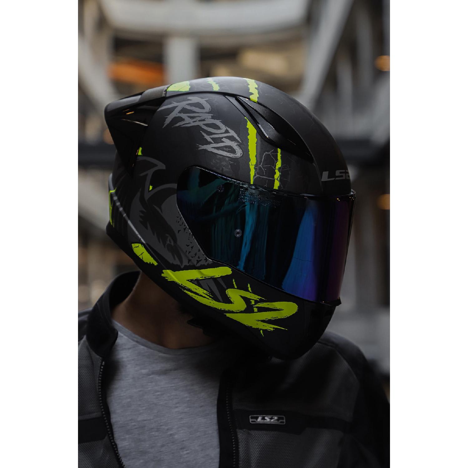 

Rapid Race Raven Matte Black-grey-neon Yellow Helmet