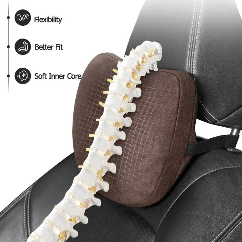 Suede Car Headrest Soft Neck Protective Support Pillows for Chevrolet AVEO Blazer CAPTIVA Cavalier CRUZE IMPALA LACETTI MALIBU