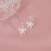925 Silver Needle Lotus flower Short Tassel Bead Screw Plant Stud Earrings For Women Cute Fine Jewelry Trendy Accessories
