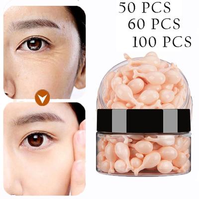50/60/100 Pcs Collagen Facial Capsules Essence Fullerene Placenta Whitening Moisturizing Skin Rejuvenation Capsules Facial Serum