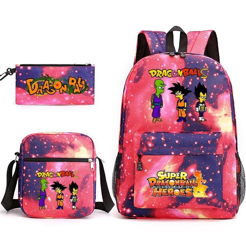 Dragon Ball Super Z Printed Backpack 3-Piece Set Casual Outdoor School Bag 3-Piece Set
