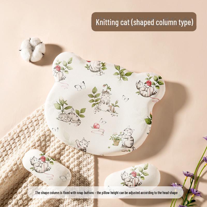 "Baby Memory Foam Pillow: Washable Silicone, 0-1 Years, Round Head Support"