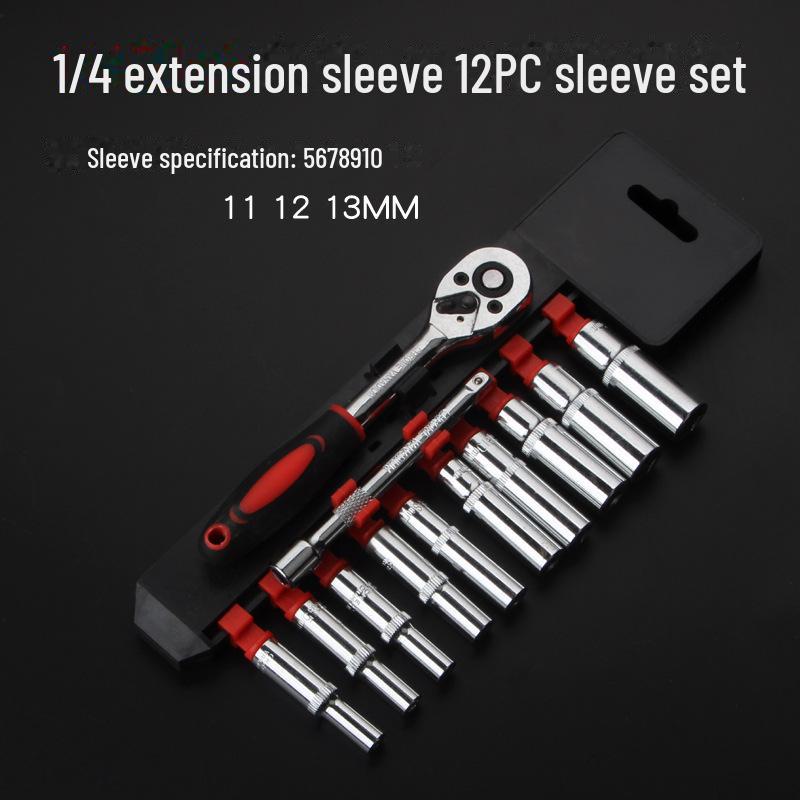 Socket Wrench Set: Auto Repair Tools with Fast Ratchet, Various Fly Sizes, Batch Head, & Extension