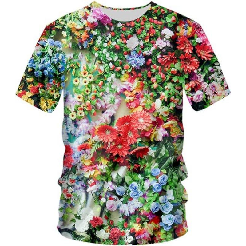 Summer 3D Digital Printed T-shirt Men's Casual Wolf Pattern Loose and Trendy Casual Round Neck Short Sleeved Top T-Shirts Men’s