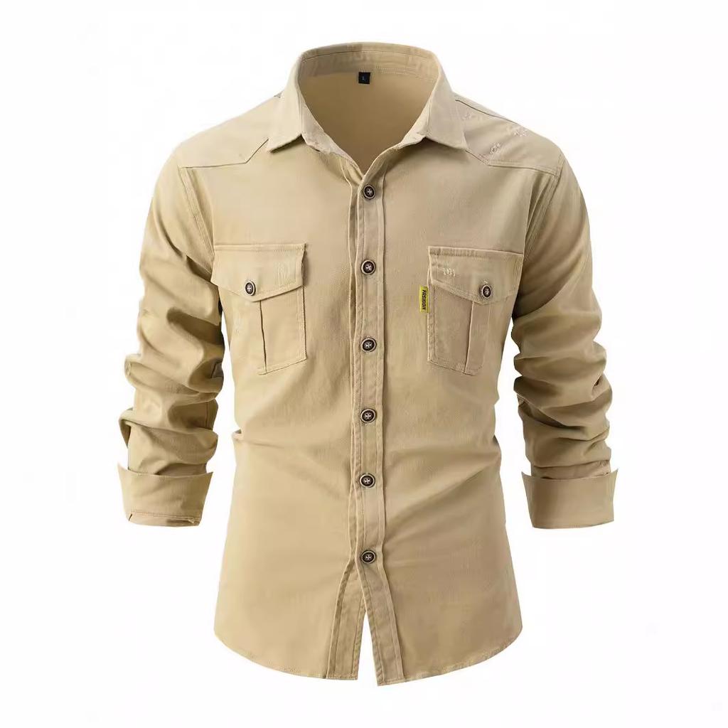 Men Washed Cotton Denim Shirt Autumn Winter European Size Casual Business Fashion Long Sleeve Comfortable Regular Fit Male Top Quality Wear