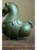 Yixing Zisha Green Horse Tea Pet Ornament for Wealth and Success