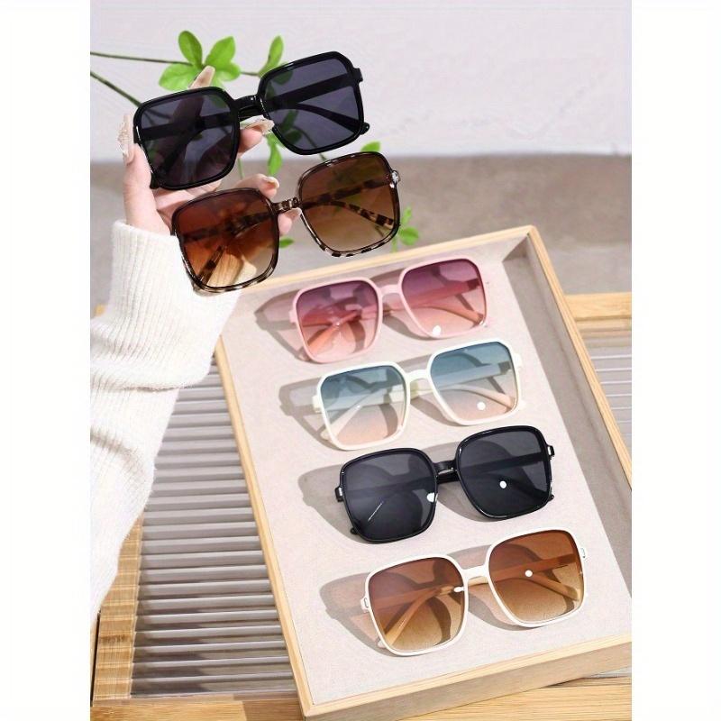 Women Multicolor Square Plastic Oversized Frame Tinted Lens Perfect Personality Lovely Lively Fashion Eyeglasses Combination