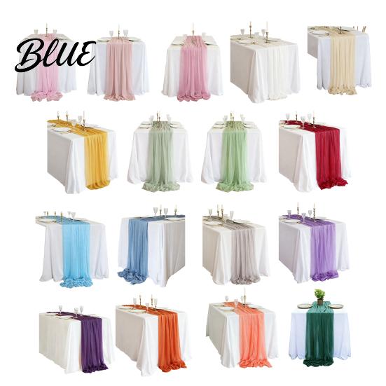 Soft Table Runner Sheer Flowing Runner Chiffon Wedding Elegant Solid Color High Quality
