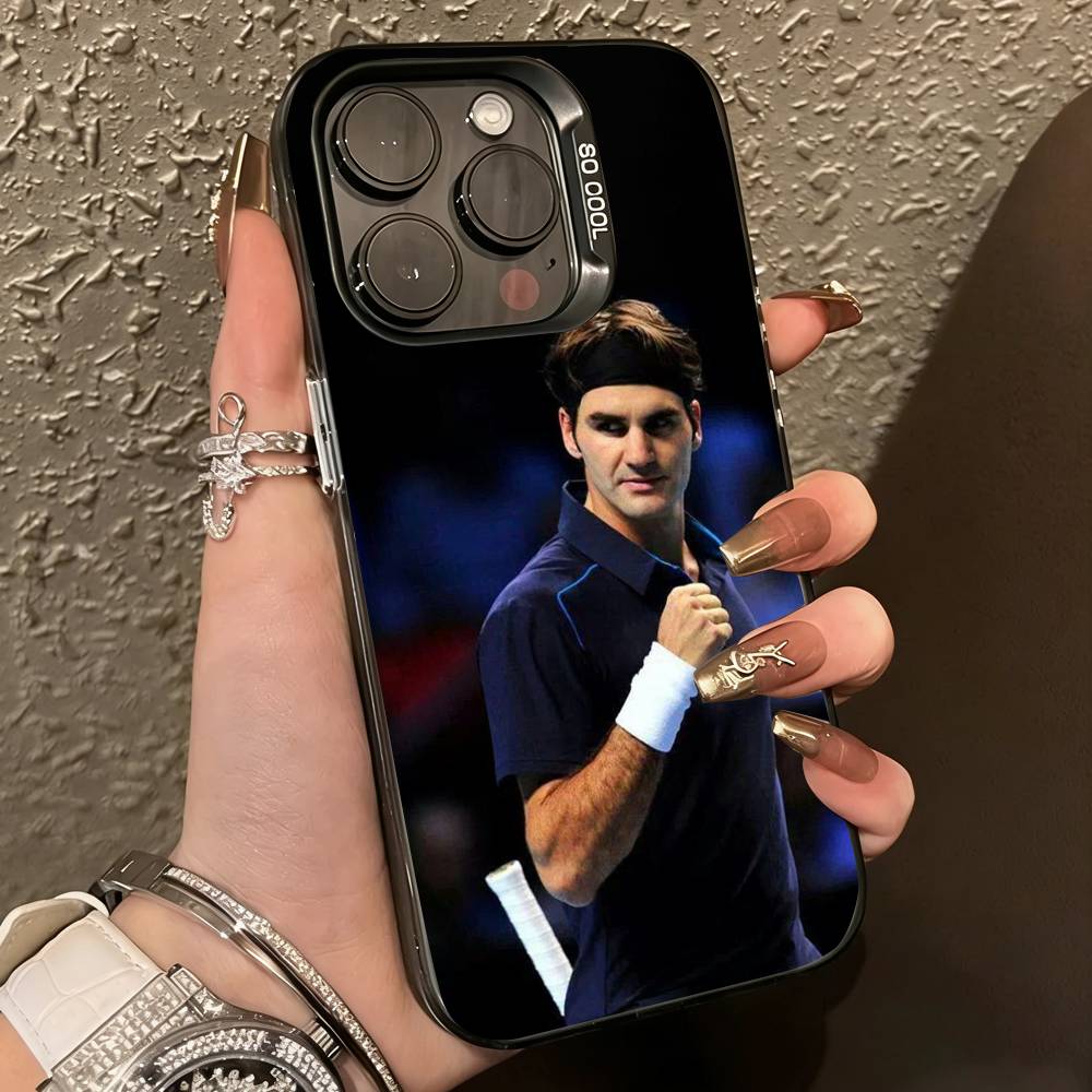 R-Tennis Roger Federer-r   Phone Case For iPhone 17,16,15,14,13,12,11 Plus,Pro Max,XS,Colorful Silver Phone case Funda Cover