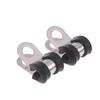 12Pcs Rubber Lined Wiring Hose Pipe Clamp Metal R Clips Camper Hydraulic 3/16" Brake Gas Line Pipe Fixing Clamp Cramp