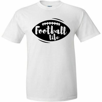 Football Life Black Logo T Shirt Draft Football Season Tailgate Beer Game Day