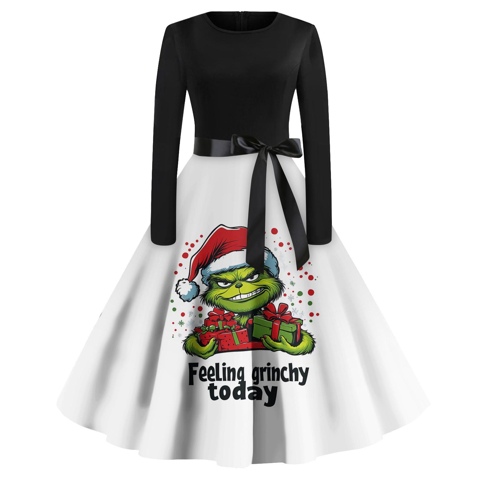 Женское повседневное модное платье с длинным рукавом и принтом — фото 10