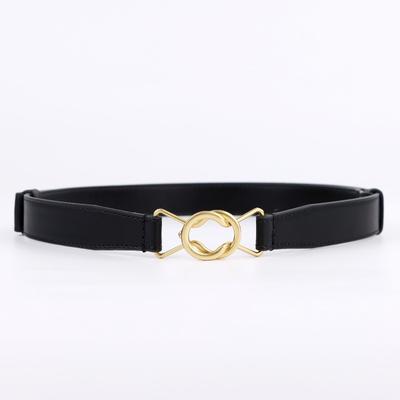 Meier Buckle Top Layer Cowhide Thin Belt, Adjustable Length, Suit Women's Belt