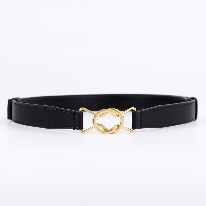 

Meier Buckle top layer cowhide thin belt, adjustable length, suit women s belt 100 чёрный