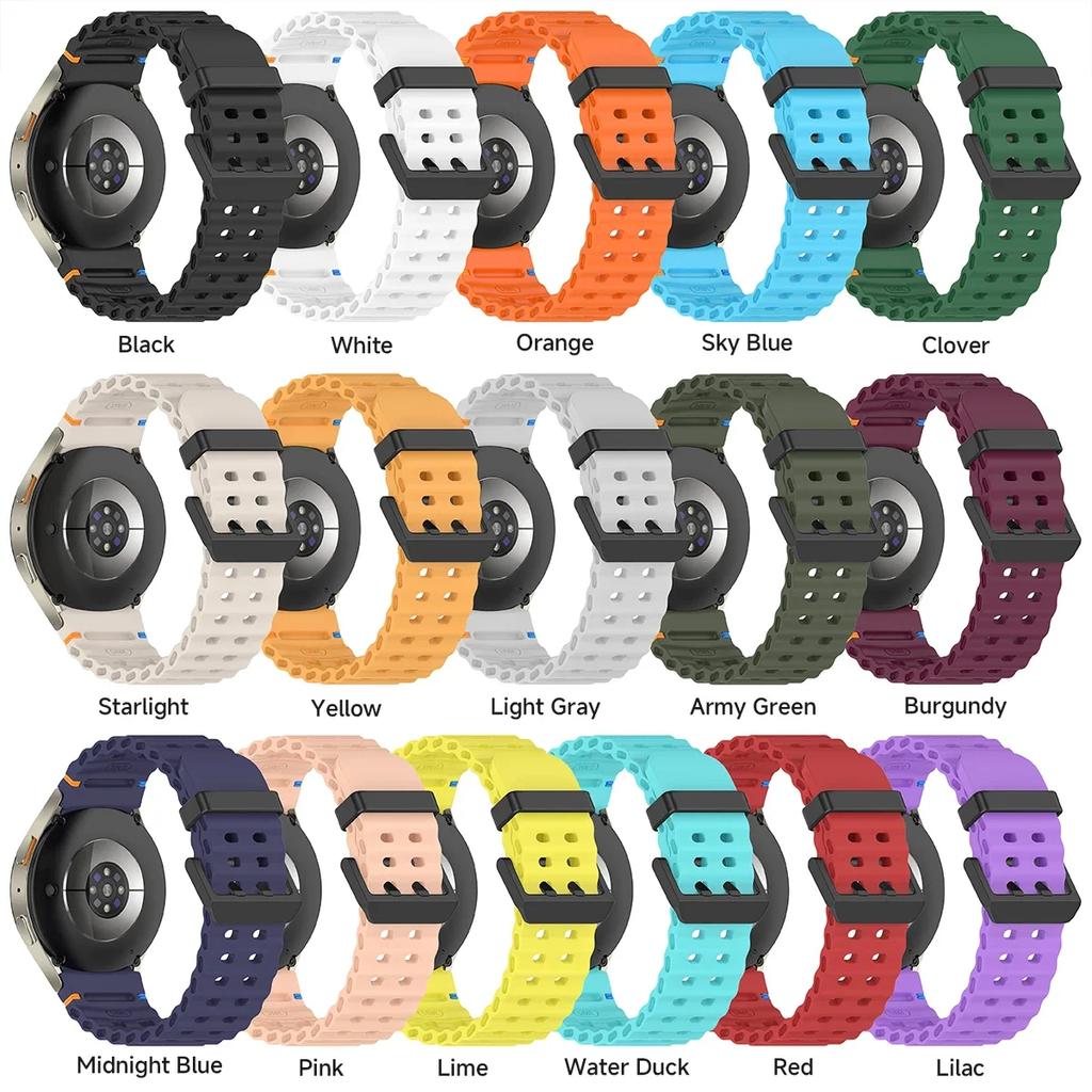 Band for Samsung Galaxy Watch 7/6/5 Pro/4 Classic 40mm 44mm Sport Silicone No Gaps Wrist Correa Bracelet Galaxy Watch 7 Straps