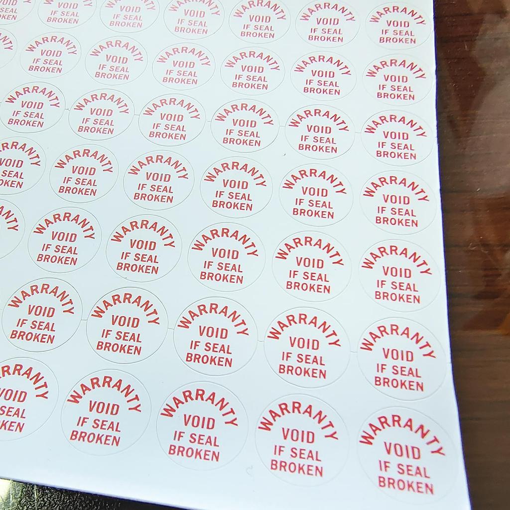 110pcs 12mm WARRANTY VOID IF SEAL BROKEN Brittle Paper Tamper Evident Removal Proof Sticker Electronic Device Open Warning Label