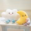 High-Quality Yellow Moon White Cloud Stuffed Plush Toys Cartoon Soft Adorable ThrowPillow Home Decor Baby Comfort Birthday Gifts