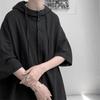 Yaz Japon Tarzı Vintage Bol Kesim Harajuku Gömlek Erkek Günlük Bol Kapüşonlu Bluz Her Şeye Uyumlu Moda Sokak Giyimi Erkek Giyim