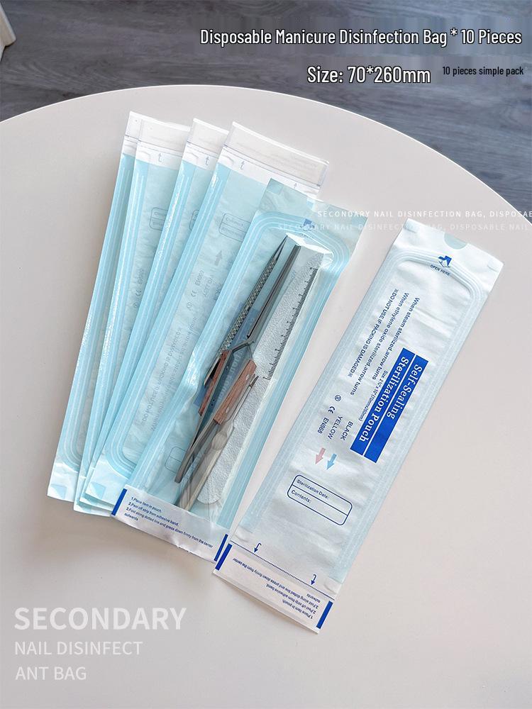 Self-Sealing Disposable Sterilization Bags for Nail Salons - Multi-Size Hygiene Tool Storage